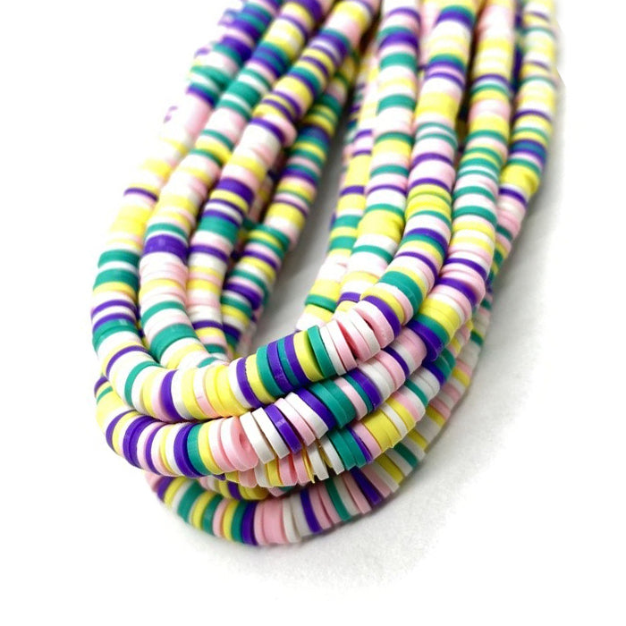 6mm Heishi Mixed Polymer Clay & African Vinyl Disc Beads