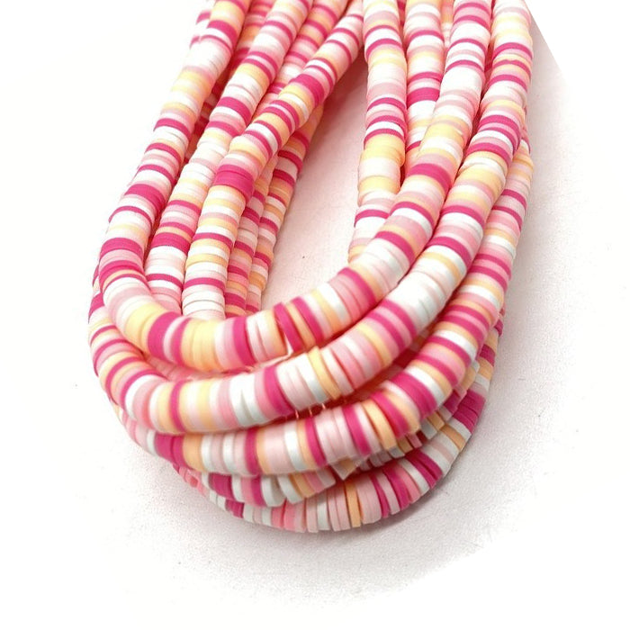 6mm Heishi Mixed Polymer Clay & African Vinyl Disc Beads