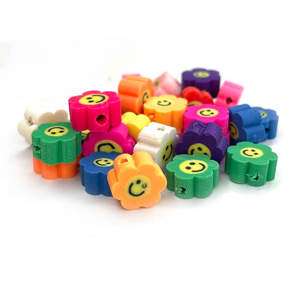 10mm Sunflower Smile with Color Polymer Clay Beads