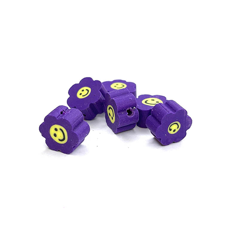 10mm Sunflower Smile with Color Polymer Clay Beads