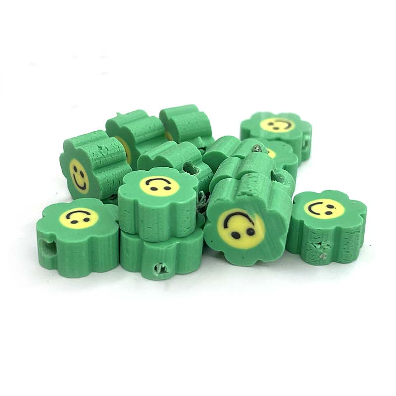10mm Sunflower Smile with Color Polymer Clay Beads