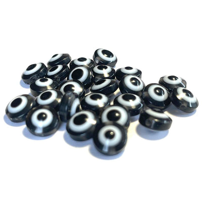 Flat Round Eye Beads, 8mm