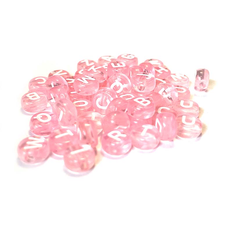 7mm Clear Acrylic Alphabet Beads, Colorful, 100pcs