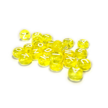 7mm Clear Acrylic Alphabet Beads, Colorful, 100pcs