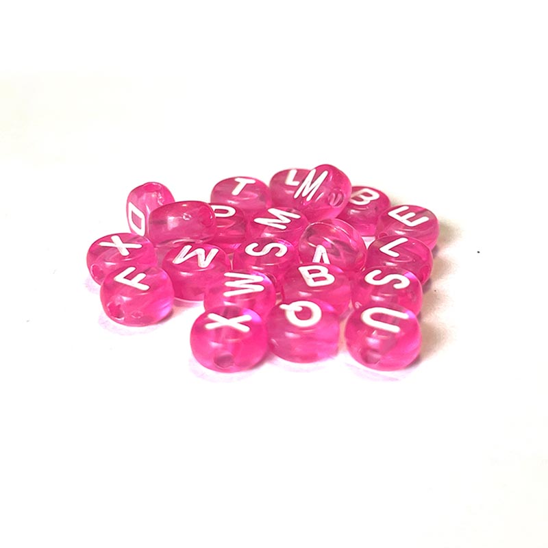 7mm Clear Acrylic Alphabet Beads, Colorful, 100pcs