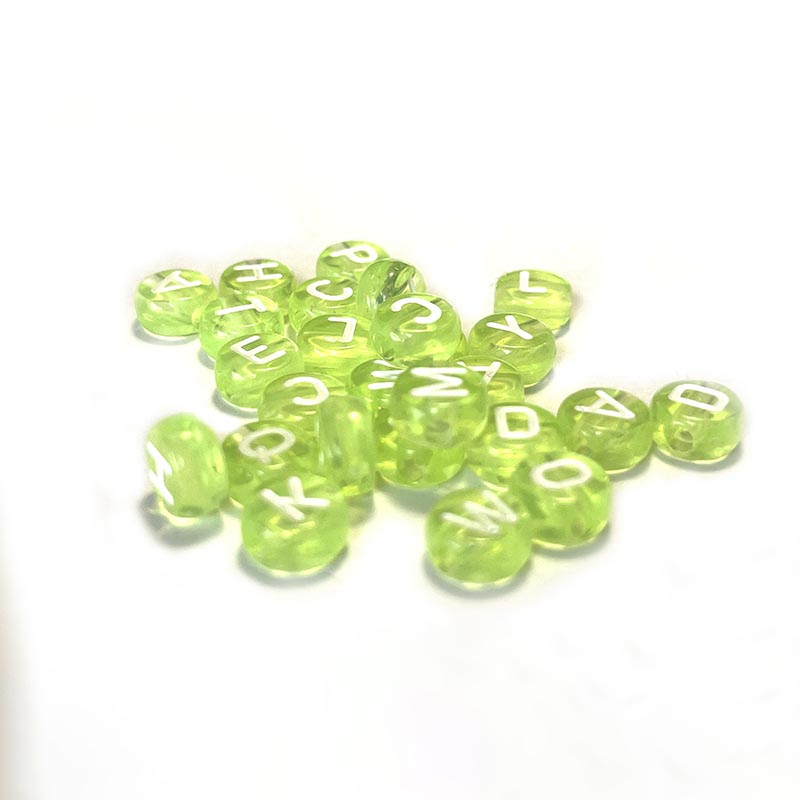 7mm Clear Acrylic Alphabet Beads, Colorful, 100pcs