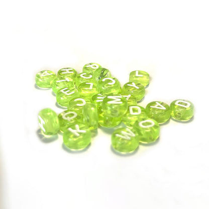 7mm Clear Acrylic Alphabet Beads, Colorful, 100pcs