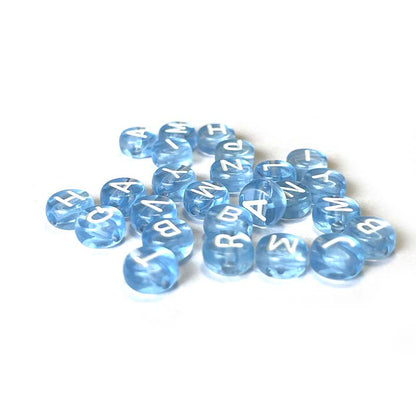 7mm Clear Acrylic Alphabet Beads, Colorful, 100pcs