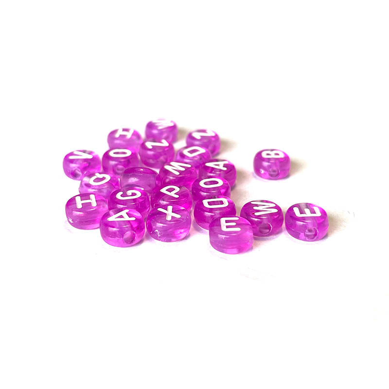 7mm Clear Acrylic Alphabet Beads, Colorful, 100pcs