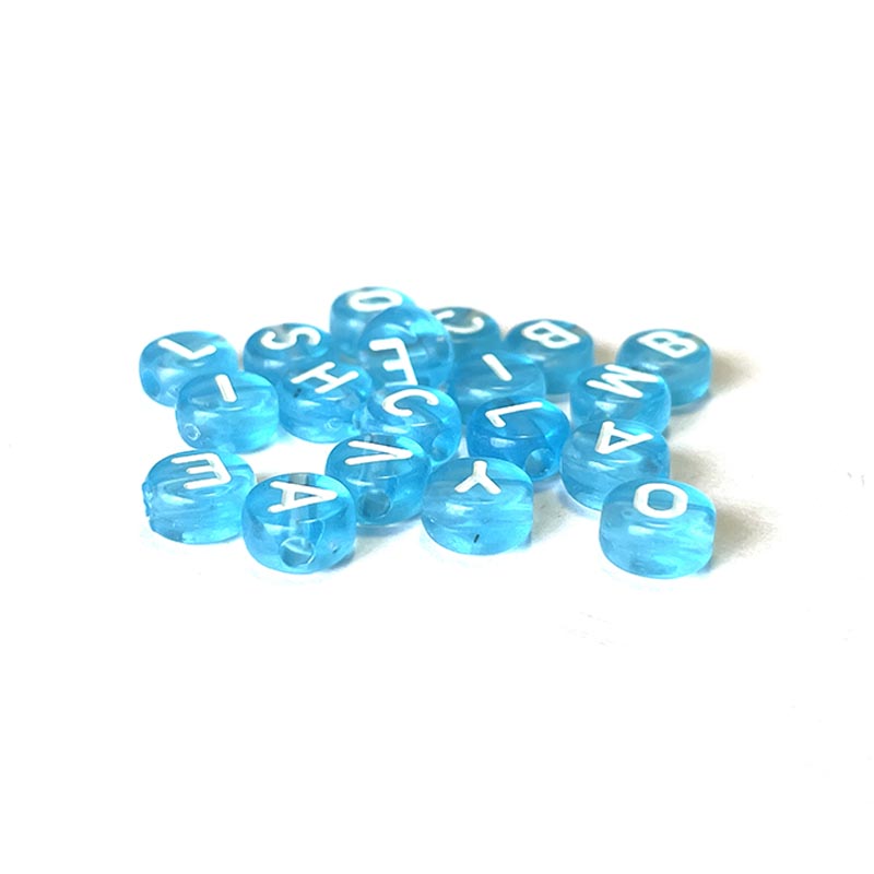 7mm Clear Acrylic Alphabet Beads, Colorful, 100pcs