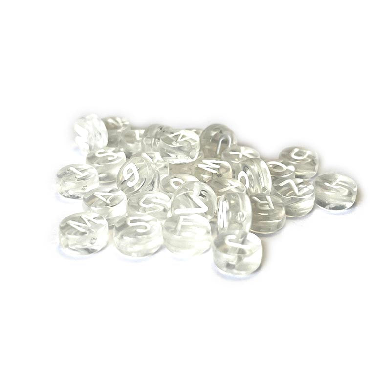 7mm Clear Acrylic Alphabet Beads, Colorful, 100pcs