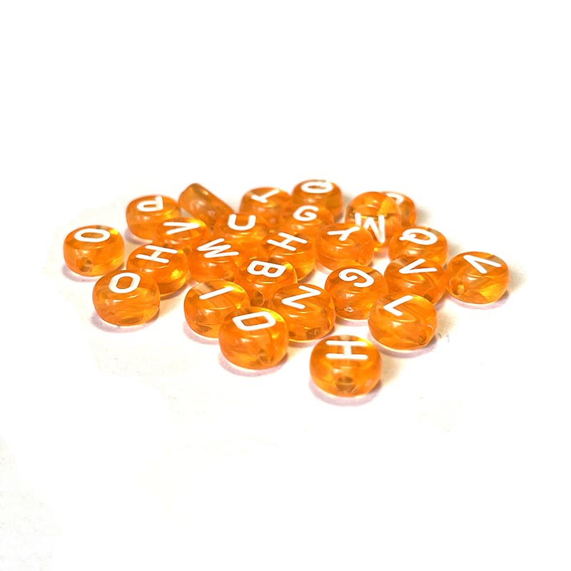 7mm Clear Acrylic Alphabet Beads, Colorful, 100pcs