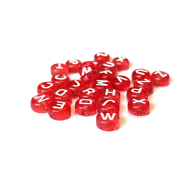 7mm Clear Acrylic Alphabet Beads, Colorful, 100pcs