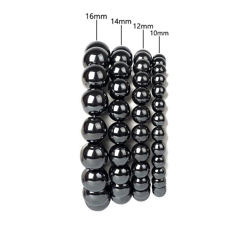 Smoky quartz gemstone stretch bracelet, 6-12mm