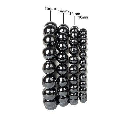 Smoky quartz gemstone stretch bracelet, 6-12mm