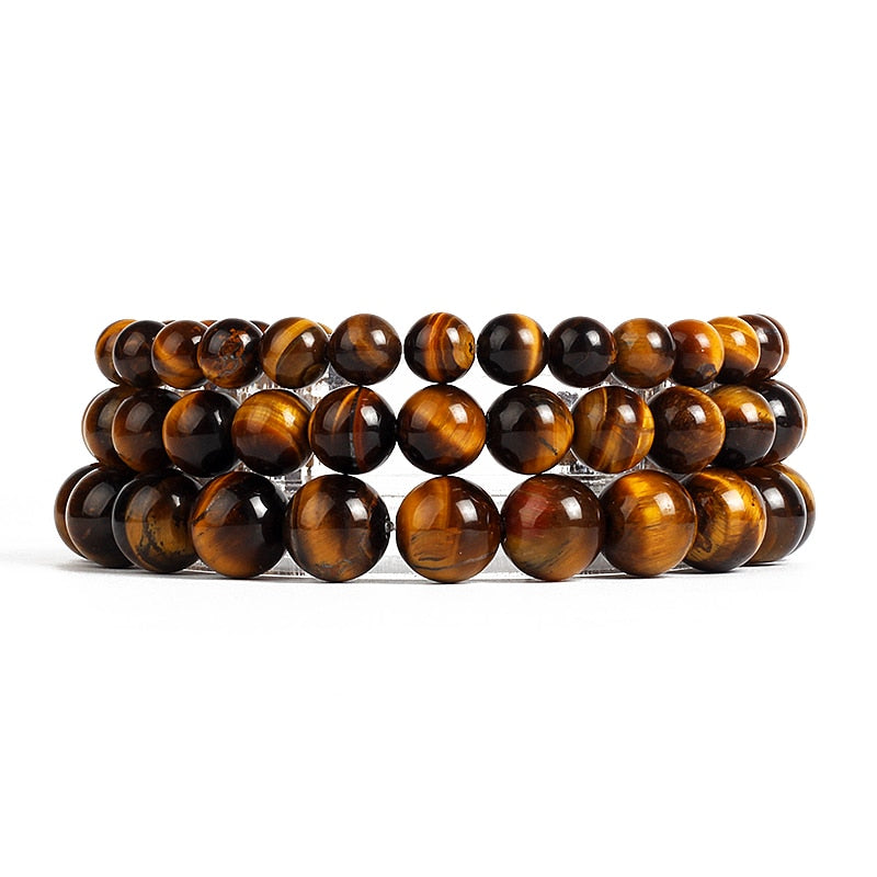 Yellow Brown Tiger-eye Gemstone Bracelet, 4-12mm