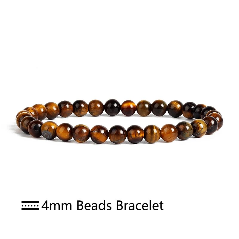 Yellow Brown Tiger-eye Gemstone Bracelet, 4-12mm
