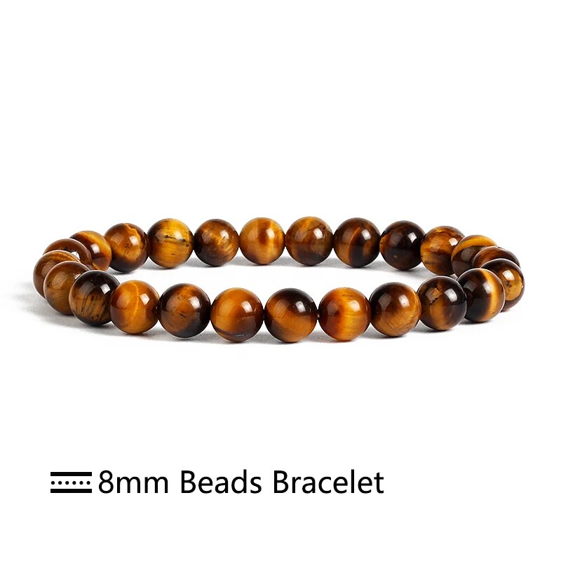 Yellow Brown Tiger-eye Gemstone Bracelet, 4-12mm