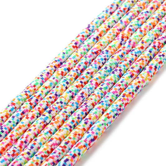 6-8mm Flat Round Polymer Clay Beads Mix
