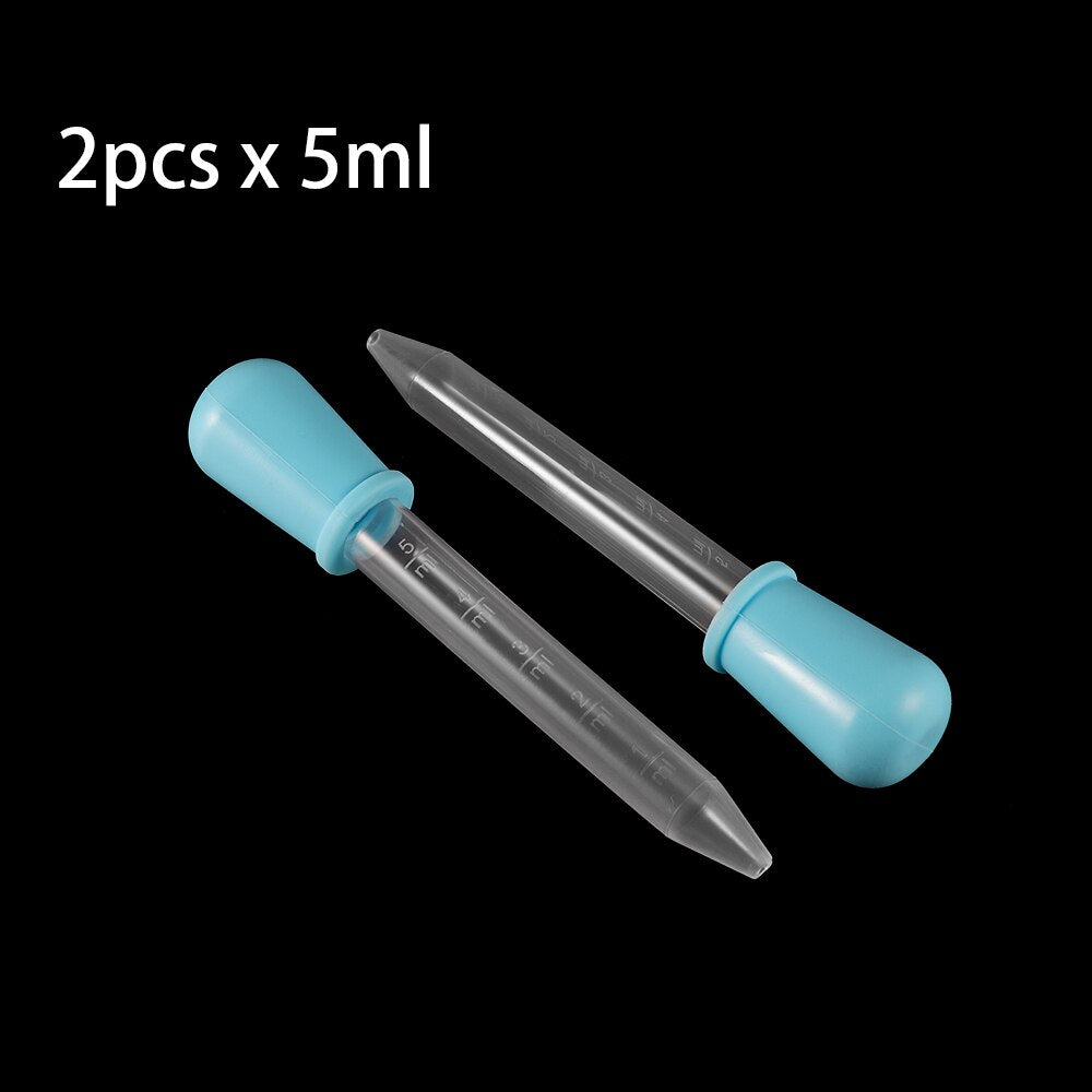 2-5pcs 5ml Clear Silicone Graduated Droppers for Crafts & Candy Molds