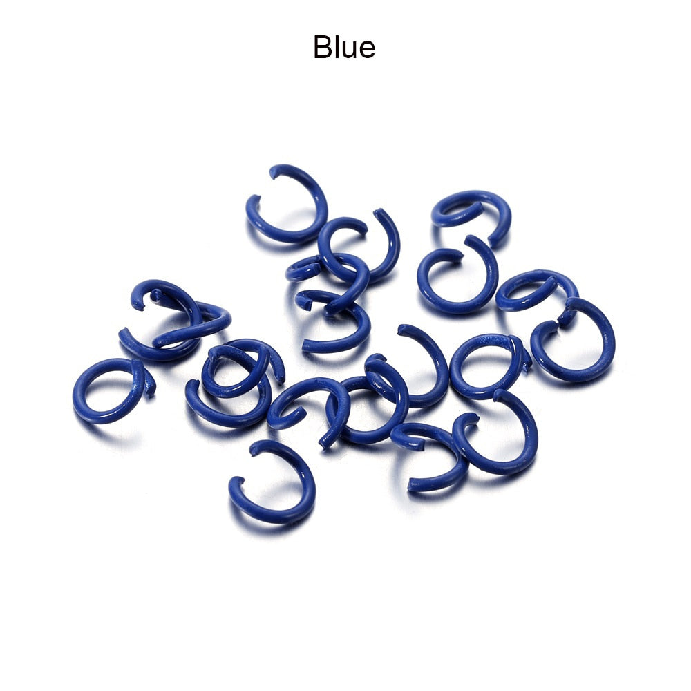 1.2x8mm Colorful Metal Jump Rings, 100pcs