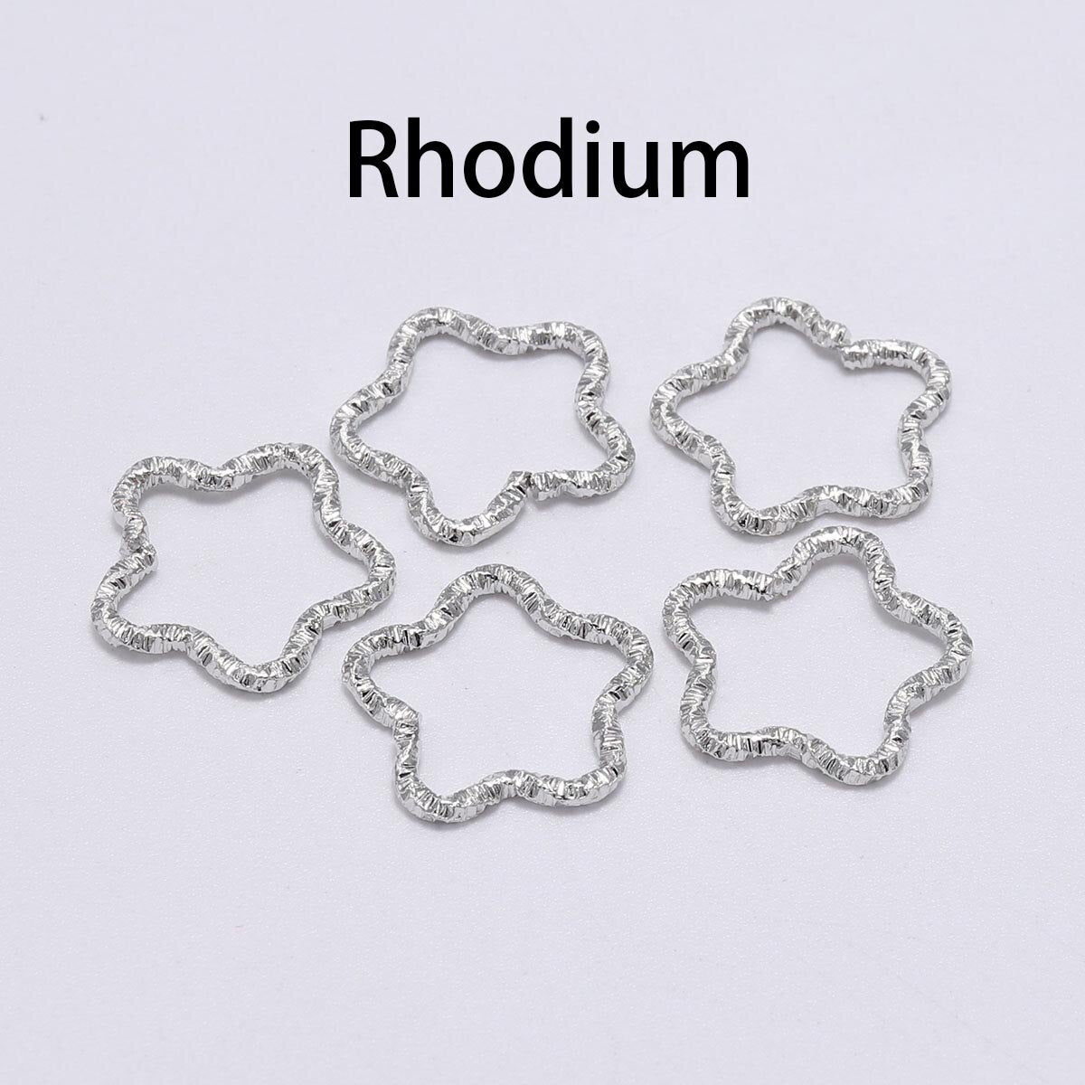 Gold Star 16.5mm Twisted Jump Rings, 50pcs