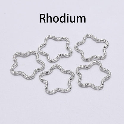 Gold Star 16.5mm Twisted Jump Rings, 50pcs