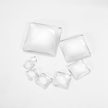 5-50pcs 6-40mm Clear Square Glass Cabochons