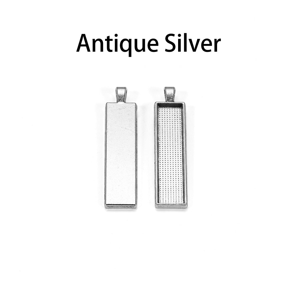 5pcs 10x50mm Rectangle Pendant Cabochon Base