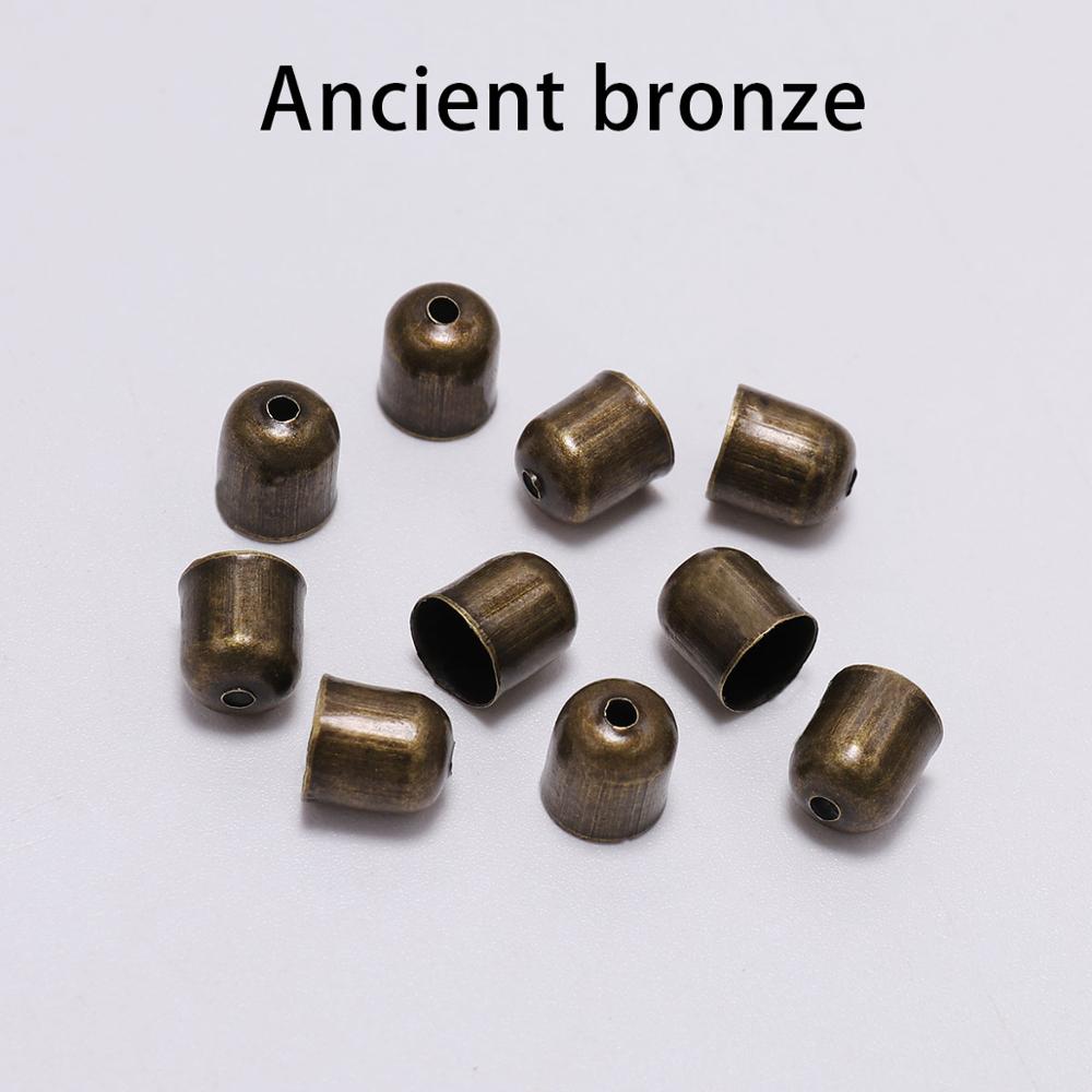 Leather Cords Bracelets Buckle End Tip Tassel Caps 3-10mm, 50-100pcs