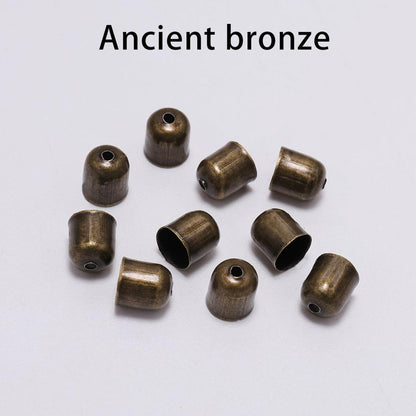 Leather Cords Bracelets Buckle End Tip Tassel Caps 3-10mm, 50-100pcs
