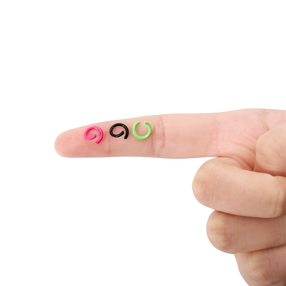 1.2x8mm Colorful Metal Jump Rings, 100pcs