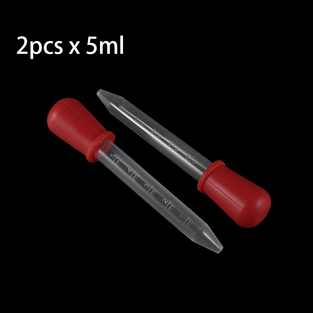 2-5pcs 5ml Clear Silicone Graduated Droppers for Crafts & Candy Molds
