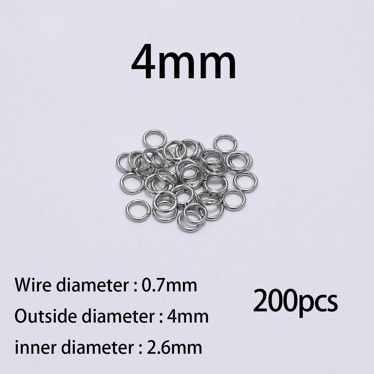 4-10mm Steel Jump Ringsб 50-200pcs
