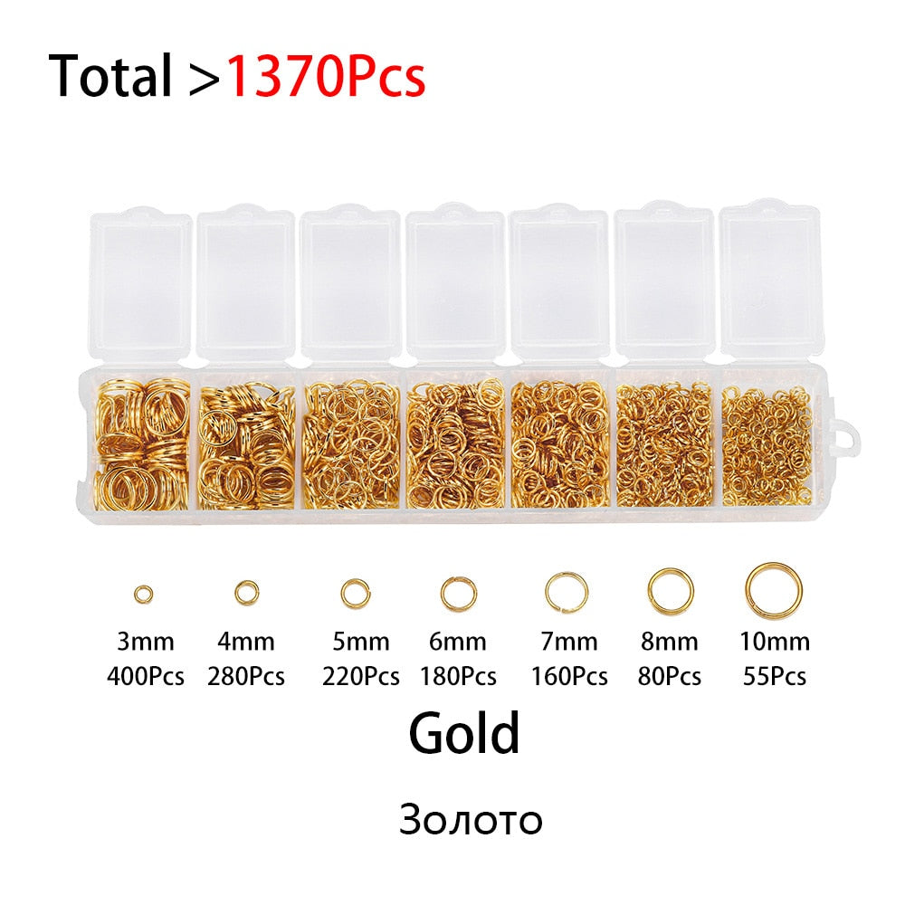 Open Jump Ring Connectors Set, 1370pcs