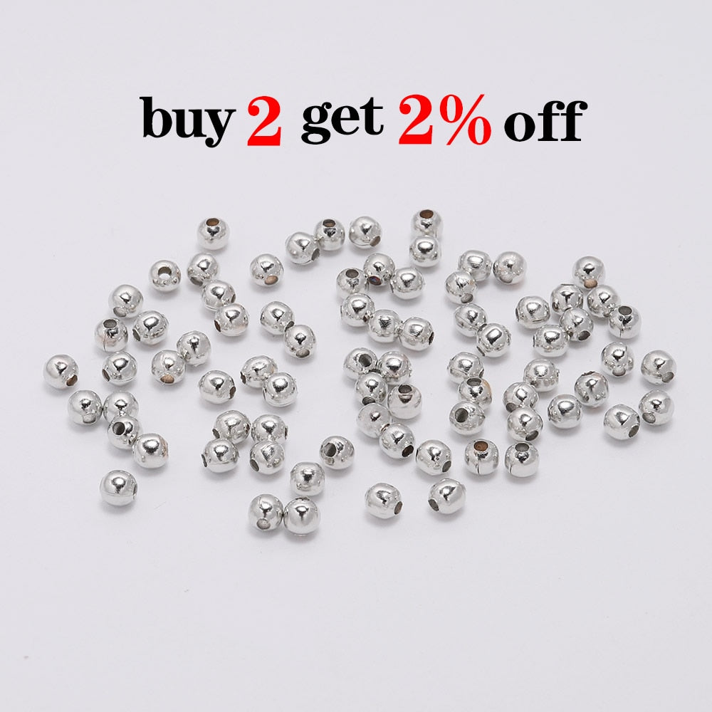 Goldfarbene, runde Abstandsperlen, 3–6 mm, 30–300 Stück