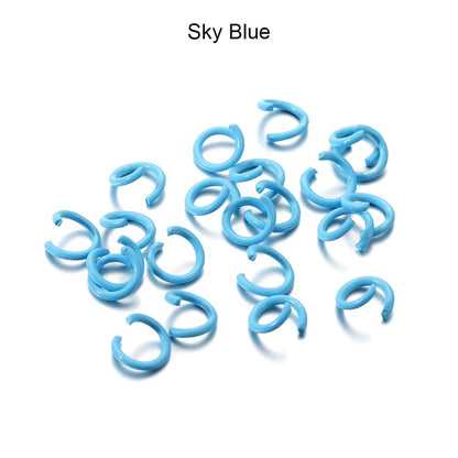 1.2x8mm Colorful Metal Jump Rings, 100pcs