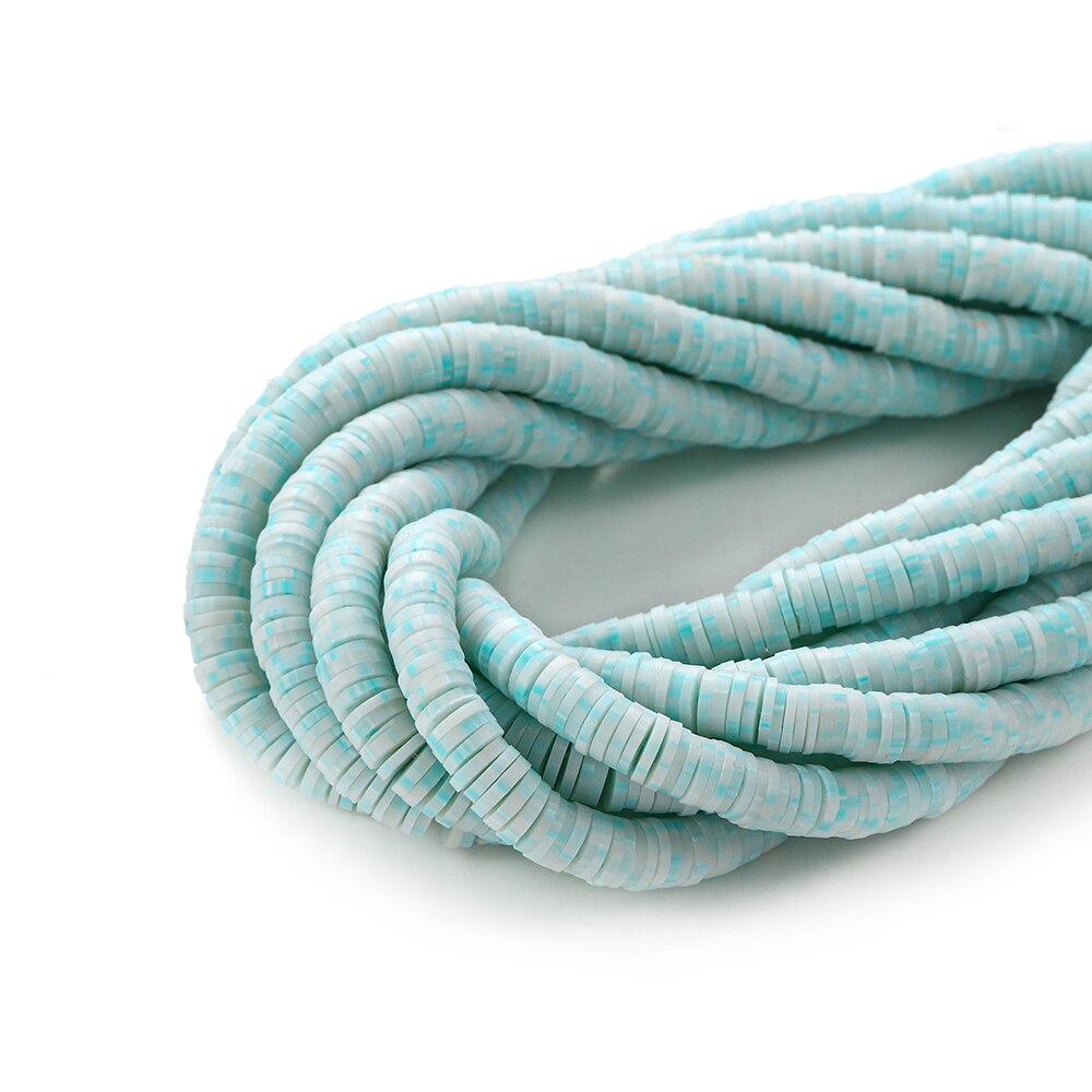 6-8mm Flat Round Polymer Clay Beads Mix