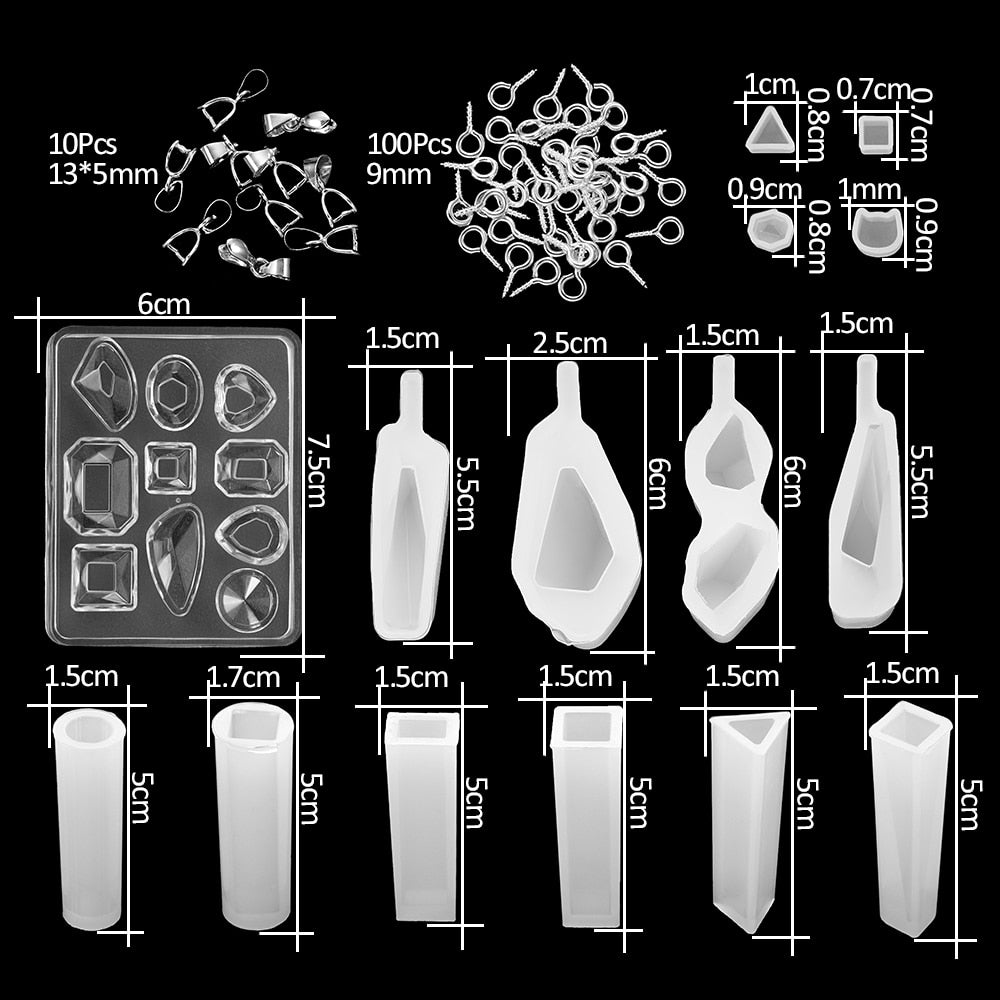 Epoxy Casting Molds Sets, 15-348Pcs
