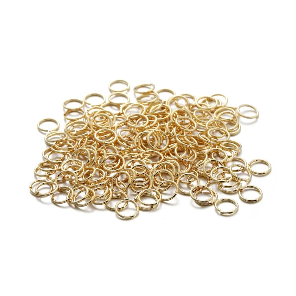 50-200pcs 3-10mm 18K Gold Copper Jump Rings