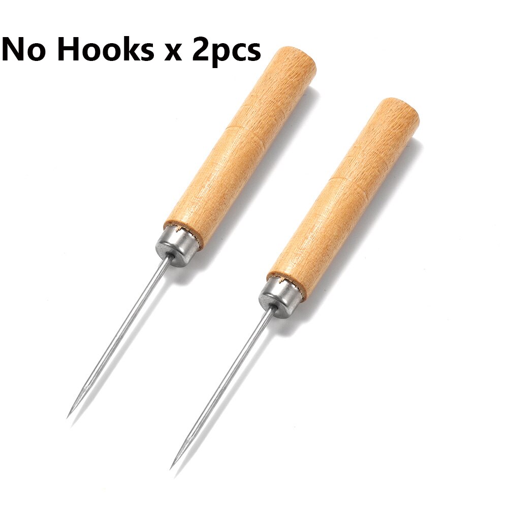 2pcs Wooden Sewing Awl for Leather & Jewelry Crafting