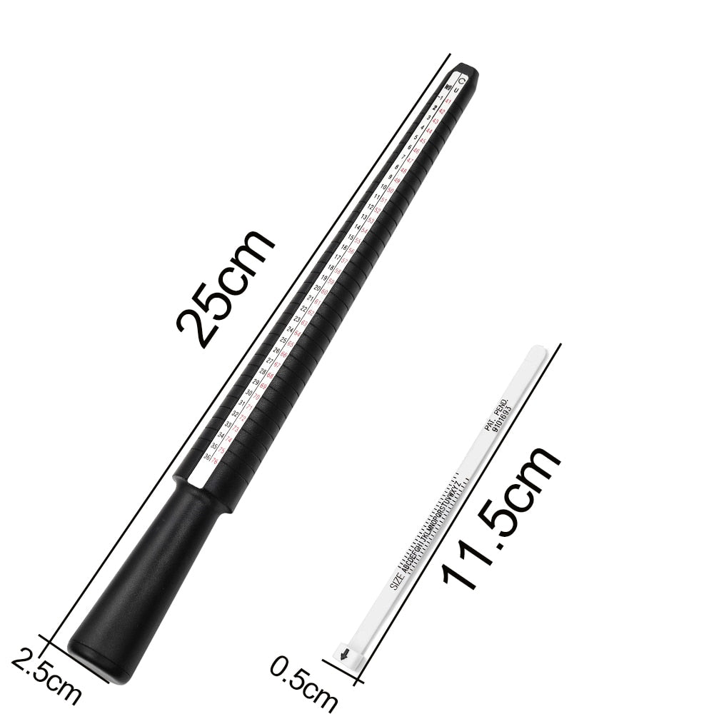 Professional Ring Mandrel Stick & Finger Gauge for Accurate Jewelry Sizing, 1pcs