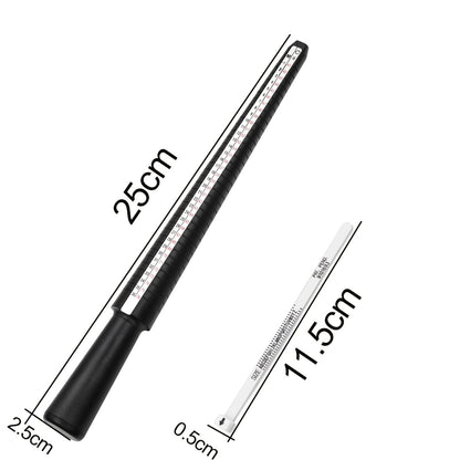 Professional Ring Mandrel Stick & Finger Gauge for Accurate Jewelry Sizing, 1pcs