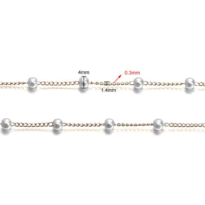 Imitation Pearl Chain Beads, 50-500cm bag