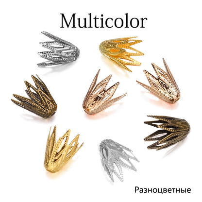 8x10mm Gold Filigree Cone Flower Bead Caps, 100pcs