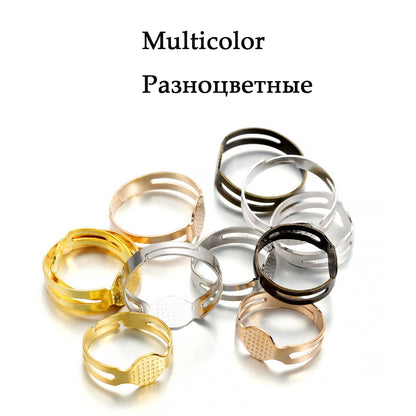 40pcs 7, 8mm Gold Plated Adjustable Rings