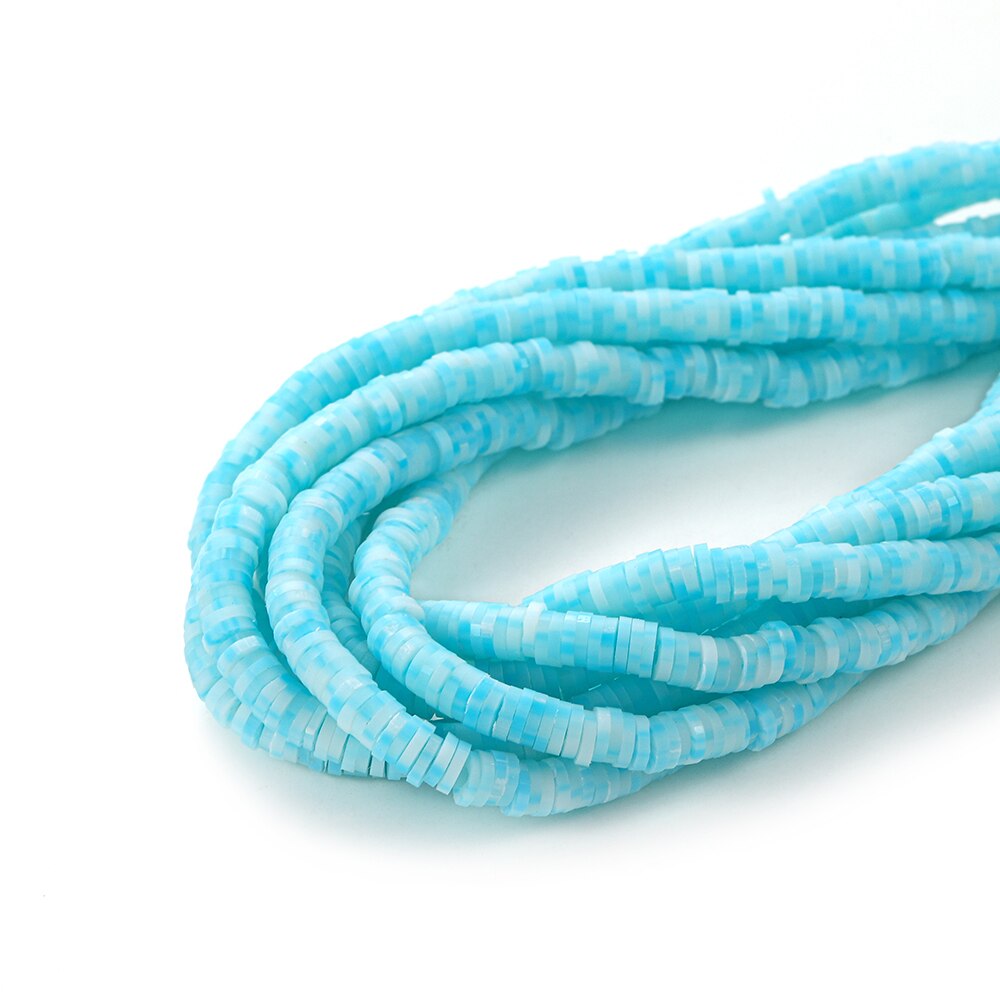 6-8mm Flat Round Polymer Clay Beads Mix