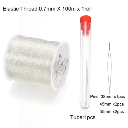 Plastic Crystal DIY Beading Stretch Cords With 5 Pins, 100 Meters