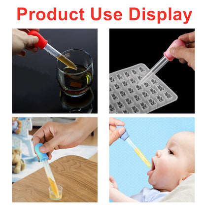 2-5pcs 5ml Clear Silicone Graduated Droppers for Crafts & Candy Molds