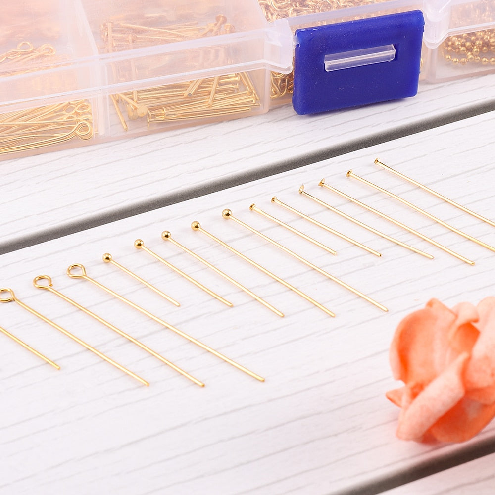 Gold Plated Ball Head Steel Pins, 100pcs